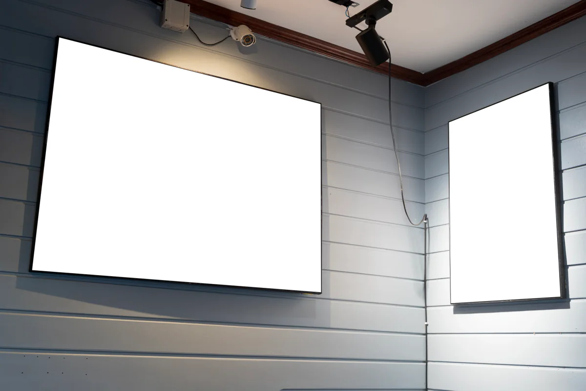 Large format displays and video wall style screens used for general sessions and high impact branded visuals