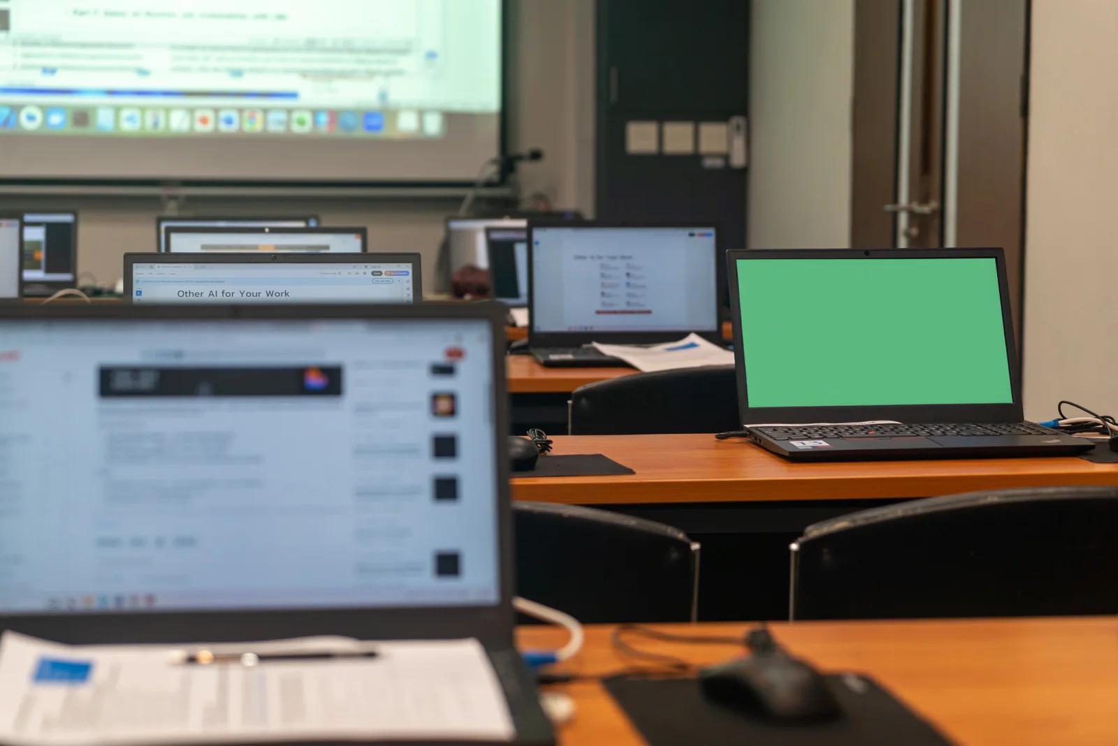 Large deployment of mobile workstation laptops staged for engineering projects and temporary technical teams