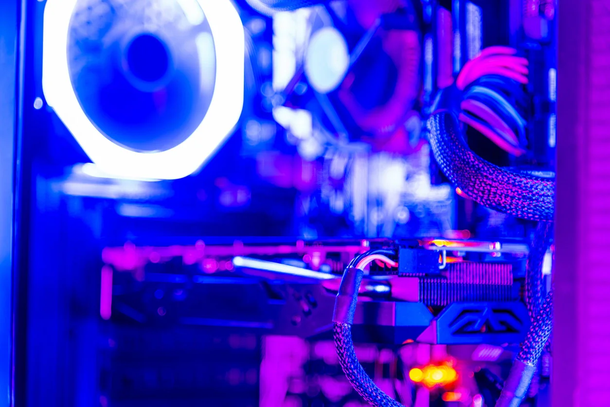 Gaming desktop connected to VR headset for immersive event demos and simulation experiences
