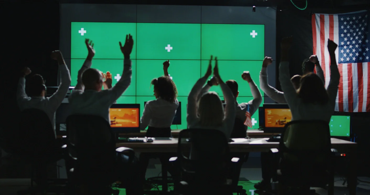 Live sports or esports production environment with multiple feeds, replay stations, and broadcast operators