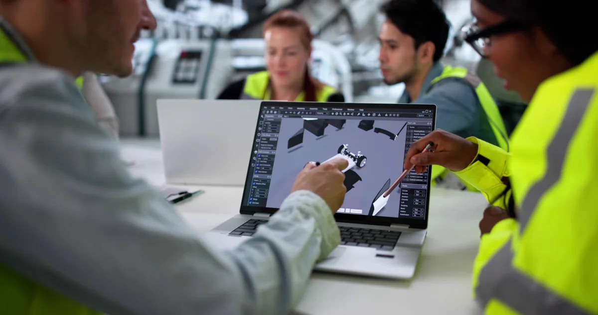 Engineering workstation laptop used for CAD and BIM workflows in a professional technical workspace