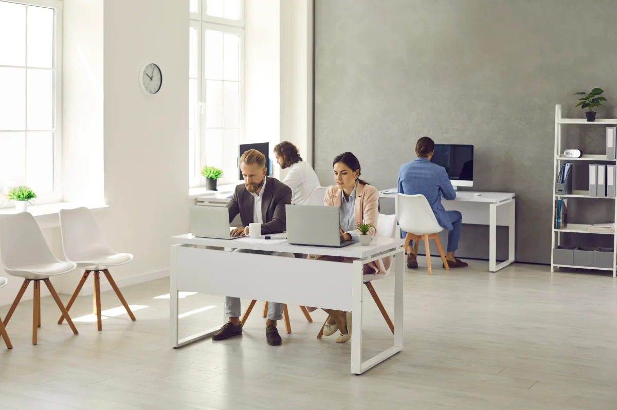 Microsoft-friendly laptop rental training room used for onboarding, upskilling, and structured business instruction