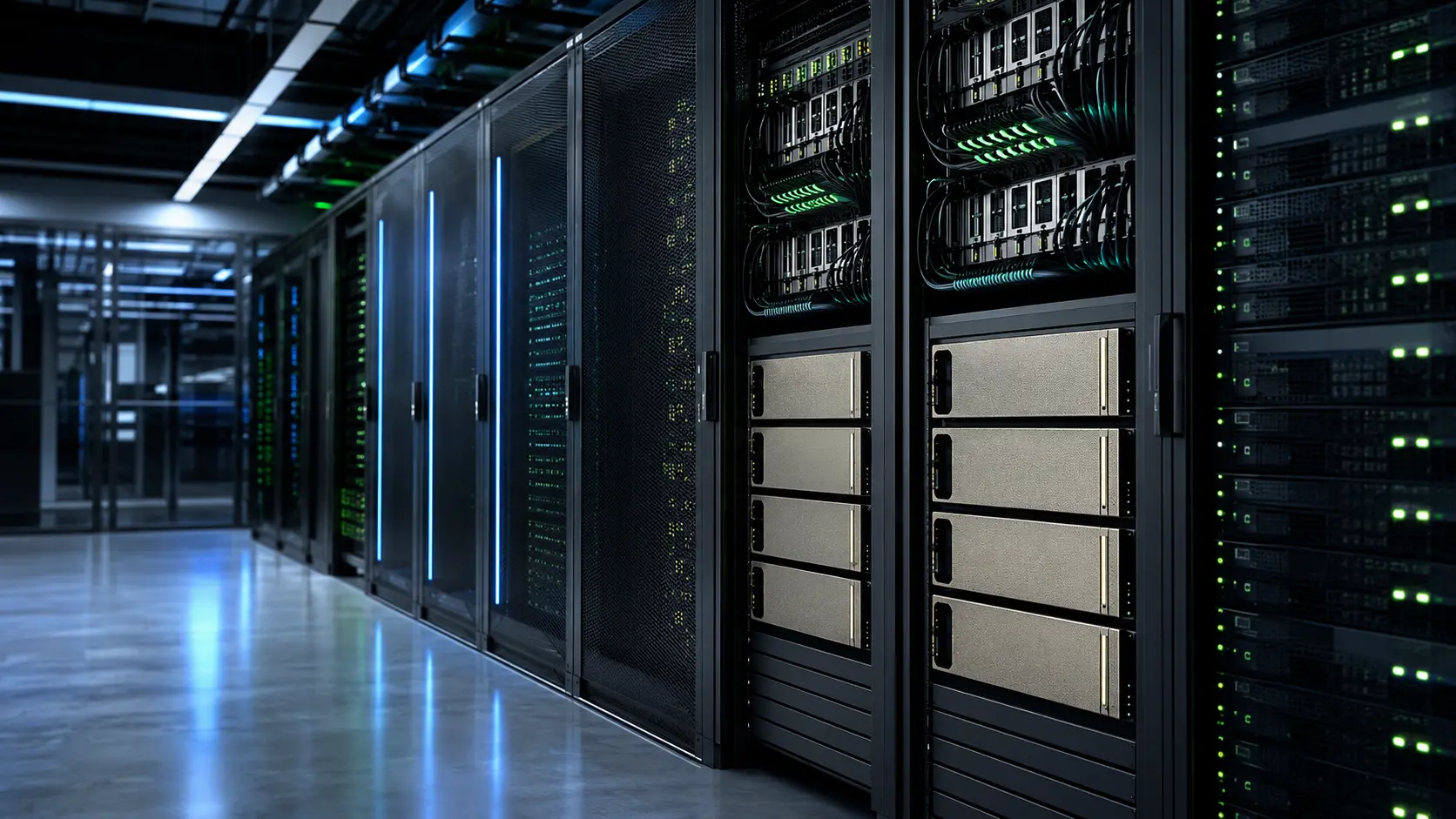 GPU and AI server rental systems configured for accelerated compute machine learning rendering and temporary enterprise infrastructure