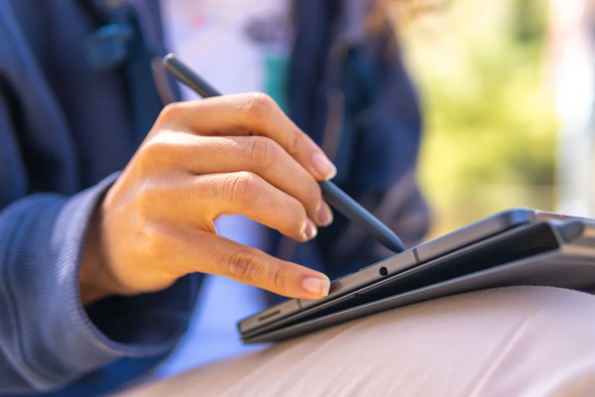 Microsoft Surface tablets set up for event demos, branded presentations, and interactive attendee experiences