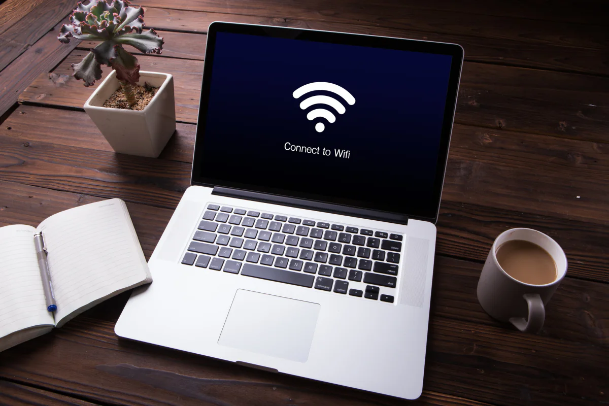 Portable internet hotspot rental kit prepared for temporary office registration and mobile team connectivity