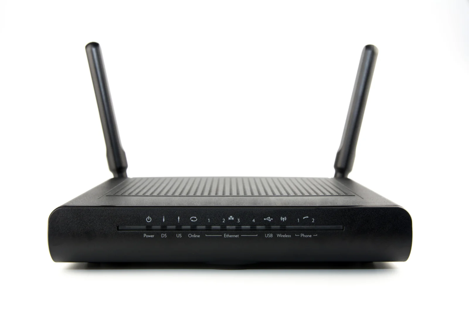 Cradlepoint enterprise cellular router on a table powering a temporary office workstation and short term internet deployment
