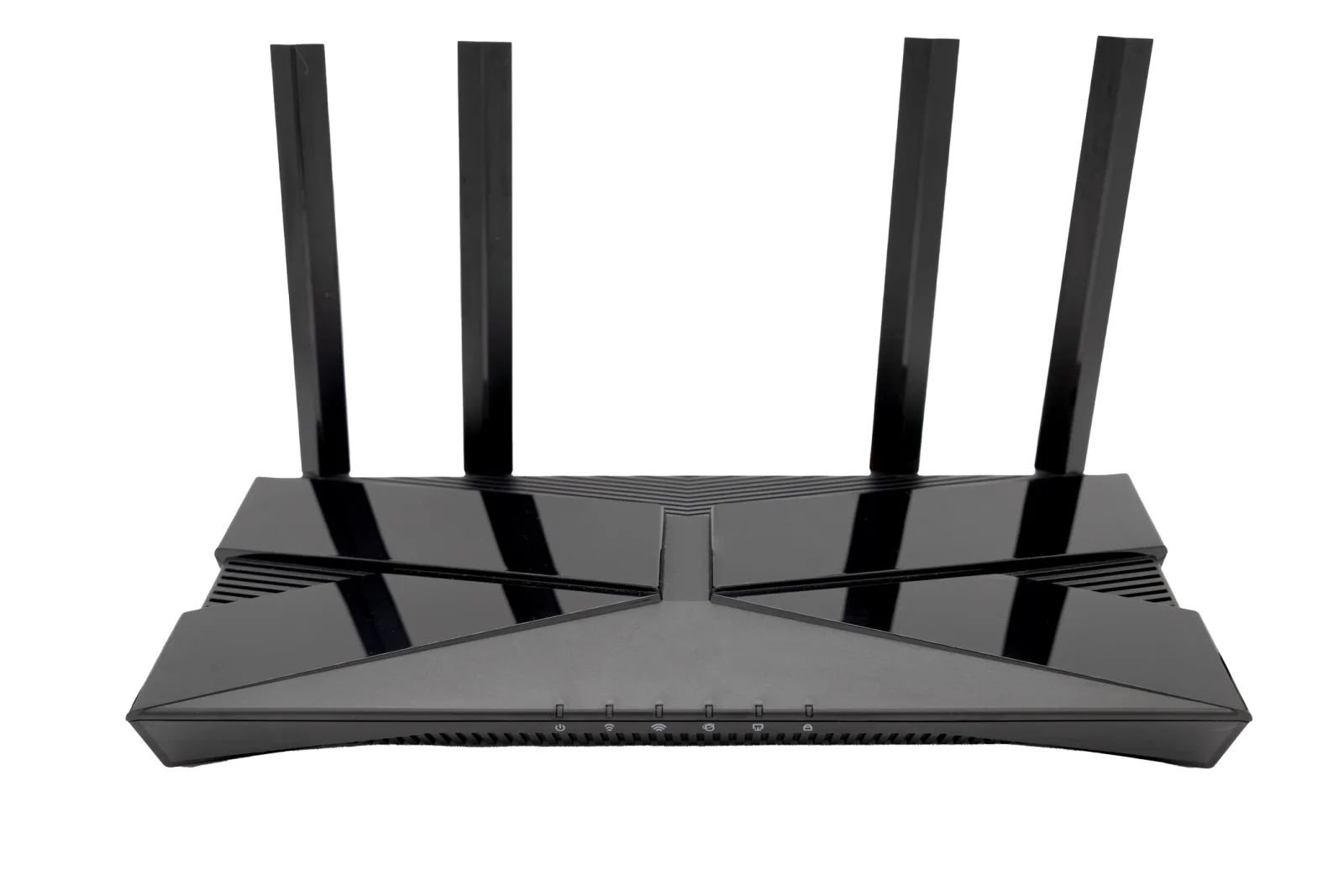 Pepwave router rental with antennas on a table powering a small temporary office or project workspace
