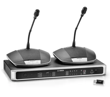Wireless interpretation equipment rental system with headsets receivers and interpreter console