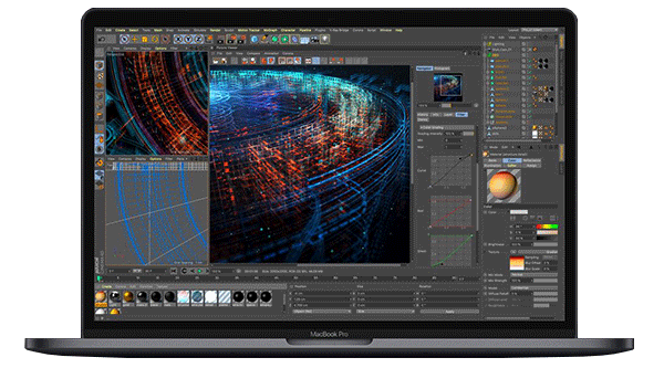 A MacBook Pro Rental being used for 3D Modelling