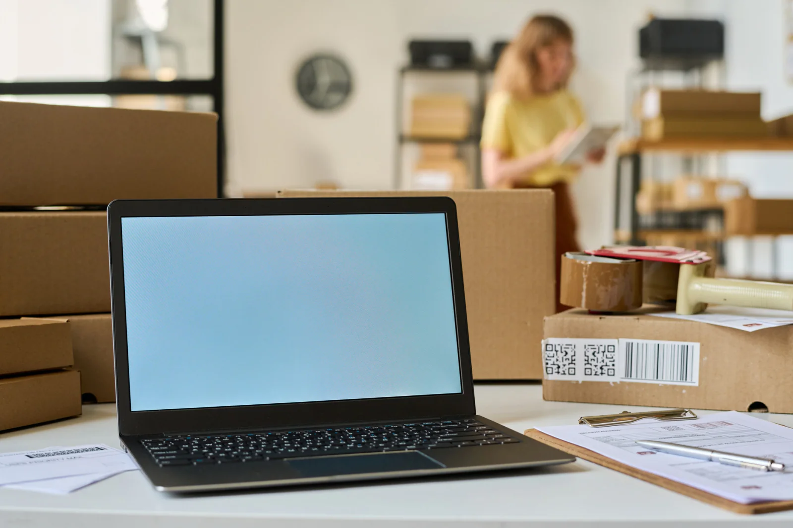 Virtual program laptops and tablets being configured with standardized software and settings before shipping to participants